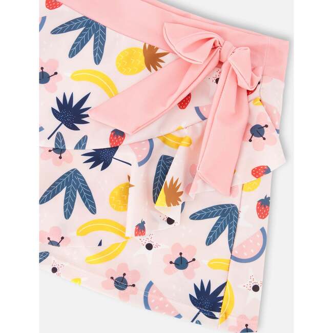 Beach Skirt Cover-Up, Pink Printed Fruits - Cover-Ups - 5