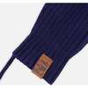 Baby Knit Mittens With Cord, Navy Blue - Gloves - 4