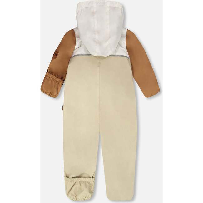 Baby Mid-Season One-Piece Outerwear With Hat, Beige - Snowsuits - 4