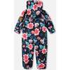 Baby Mid-Season One-Piece Outerwear With Hat Black Printed Flowers, Black Floral Print - Snowsuits - 5