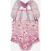 Baby And Toddler One-Piece Swimsuit, Purple Flower Print - One Pieces - 3