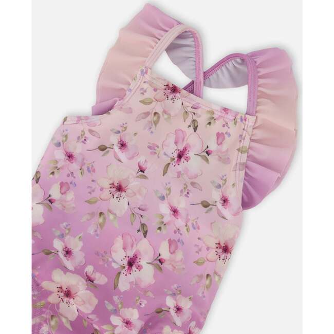Baby And Toddler One-Piece Swimsuit, Purple Flower Print - One Pieces - 4
