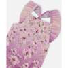Baby And Toddler One-Piece Swimsuit, Purple Flower Print - One Pieces - 4
