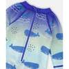 Baby And Toddler One-Piece Long Sleeve Rashguard, Blue Whale Print - One Pieces - 5 - thumbnail