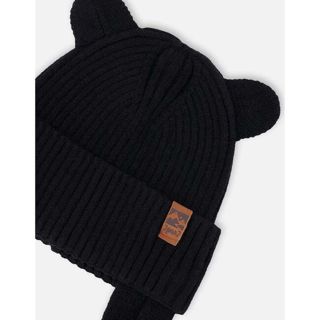 Baby Knit Hat, Black - Winter Hats - 4