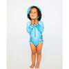 Baby And Toddler One-Piece Long Sleeve Rashguard, Blue Seashell Print - One Pieces - 2