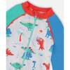 Baby And Toddler One-Piece Long Sleeve Rashguard, Grey Printed Baby Dinosaurs - One Pieces - 6