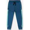 Athletic Pants In Recycled Polyester, Teal - Sweatpants - 1 - thumbnail