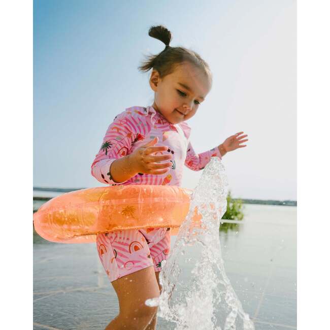 Baby And Toddler One-Piece Long Sleeve Rashguard, Beach Print Rose