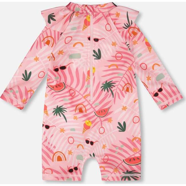 Baby And Toddler One-Piece Long Sleeve Rashguard, Beach Print Rose - One Pieces - 5