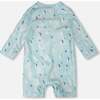 Baby And Toddler One-Piece Long Sleeve Rashguard, Blue Seahorse Print - One Pieces - 5