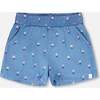 Chambray Shorts, Blue Floral Print - Shorts - 1 - thumbnail
