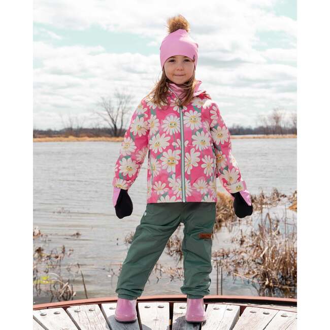 3-In-1 Two-Piece Mid-Season Outerwear Set, Rose Printed Smiling Flowers