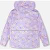 3-In-1 Two-Piece Mid-Season Outerwear Set, Purple Daisy Print/Solid Purple Pants - Raincoats - 2
