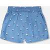 Chambray Shorts, Blue Floral Print - Shorts - 3 - thumbnail