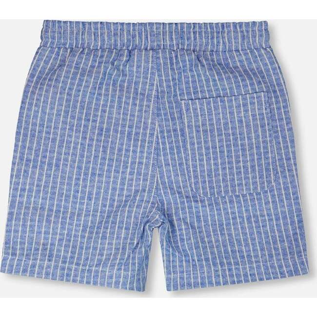 Chambray Shorts, Blue Denim Stripes - Shorts - 3