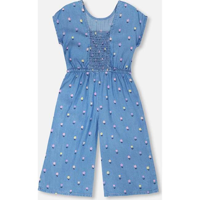 Chambray Jumpsuit, Blue Floral Print