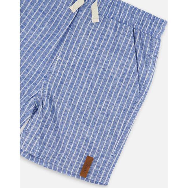 Chambray Shorts, Blue Denim Stripes - Shorts - 4