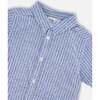 Chambray Short-Sleeve Shirt, Blue Denim Stripes - T-Shirts - 4