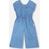 Chambray Jumpsuit, Blue Floral Print - Jumpsuits - 3 - thumbnail