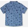 Chambray Short-Sleeve Shirt, Blue Chambray Printed Skate Boards - T-Shirts - 3