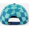 Cap, Teal Printed Checkerboard - Hats - 2
