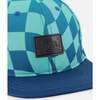 Cap, Teal Printed Checkerboard - Hats - 3
