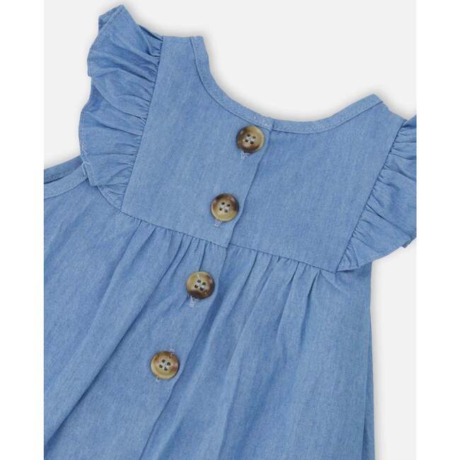 Chambray Dress And Bloomer Set, Light Blue Denim - Dresses - 5