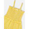 Capri Jumpsuit With Smocking, Yellow Gingham - Jumpsuits - 5