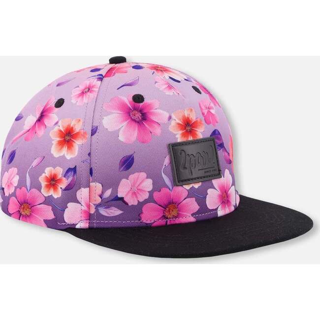 Cap, Mauve Floral Gradient