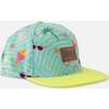 Cap, Green Beach Print - Sun Hats - 1 - thumbnail