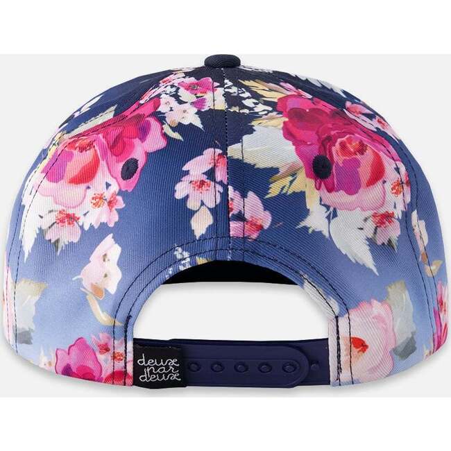 Cap, Blue With Roses Print - Hats - 3