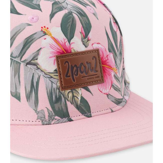 Cap, Pink Hibiscus Print - Hats - 4