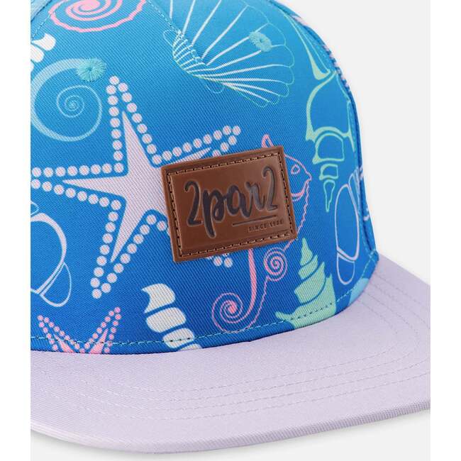 Cap, Blue Seashell Print - Hats - 3