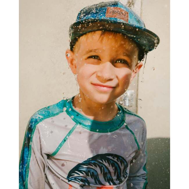 Cap, Blue Wave Print