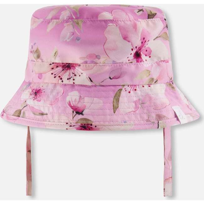 Beach Hat, Purple Floral Print