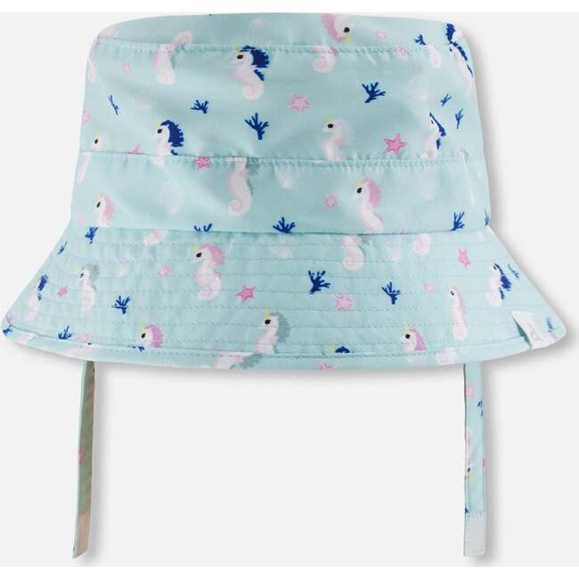 Beach Hat, Blue Seahorse Print