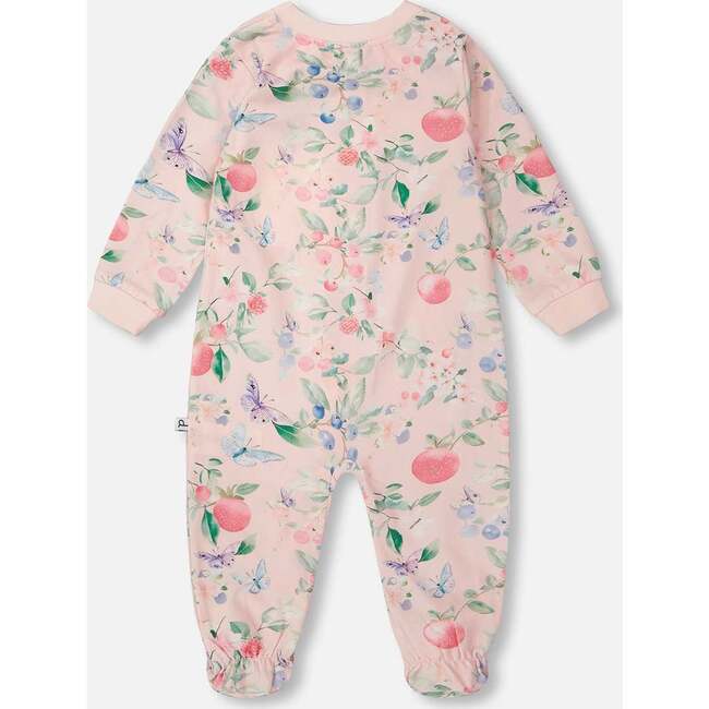 Baby Organic Cotton Jersey One-Piece Pajamas, Pink Printed Berries