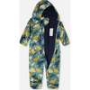 Baby Mid-Season One-Piece Outerwear With Hat, Green Dinosaur Print - Snowsuits - 4