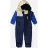 Baby Mid-Season One-Piece Outerwear With Hat, Navy Blue - Snowsuits - 3