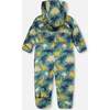 Baby Mid-Season One-Piece Outerwear With Hat, Green Dinosaur Print - Snowsuits - 5