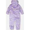 Baby Mid-Season One-Piece Outerwear With Hat Purple Daisy Print, Purple Printed Daisies - Snowsuits - 4 - thumbnail