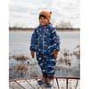 Baby Mid-Season One-Piece Outerwear With Hat Blue Dog Print, Blue Printed Dogs - Snowsuits - 3