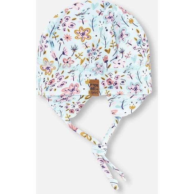 Baby Mid-Season One-Piece Outerwear With Hat, Blue Mini Flower Print - Snowsuits - 6