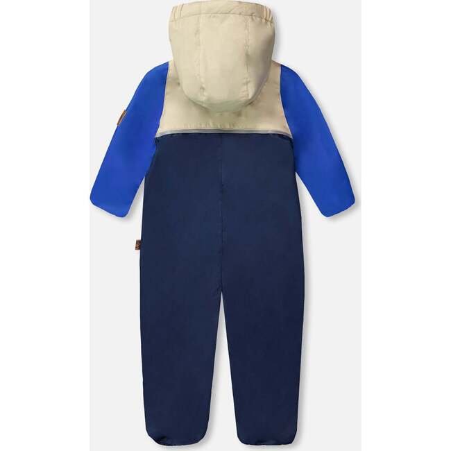 Baby Mid-Season One-Piece Outerwear With Hat, Navy Blue - Snowsuits - 4