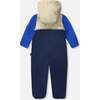Baby Mid-Season One-Piece Outerwear With Hat, Navy Blue - Snowsuits - 4