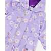 Baby Mid-Season One-Piece Outerwear With Hat Purple Daisy Print, Purple Printed Daisies - Snowsuits - 5 - thumbnail