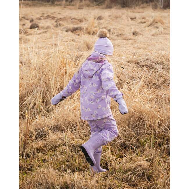 3-In-1 Two-Piece Mid-Season Outerwear Set, Purple Daisy Print