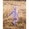 3-In-1 Two-Piece Mid-Season Outerwear Set, Purple Daisy Print - Raincoats - 2