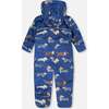 Baby Mid-Season One-Piece Outerwear With Hat Blue Dog Print, Blue Printed Dogs - Snowsuits - 5